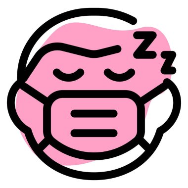 Yetişkin bir adam uyurken maske takıyor.