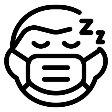 Yetişkin bir adam uyurken maske takıyor.