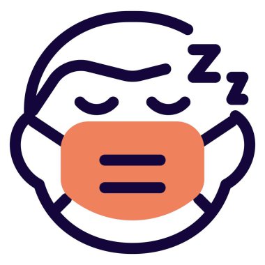 Yetişkin bir adam uyurken maske takıyor.