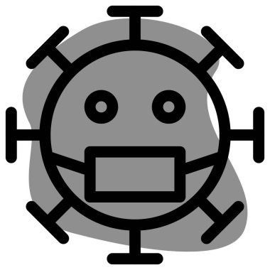 Koronavirüs yapısı maske ifadesi düzeni takıyor