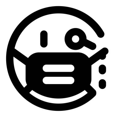 Tek mercekli hippi emojisi.