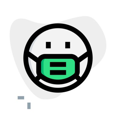 Maske takarken tarafsız yüz emojisi tepkisi