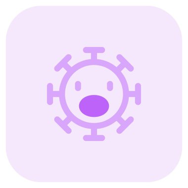 Ağzını aç. Coronavirüs emojisinin şaşırmış ifadesi.