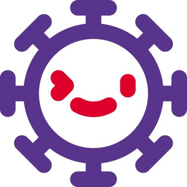 Sağ göz kırpma düzeniyle Coronavirus emojisi