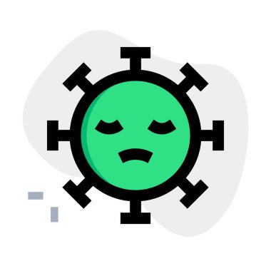 Suratı koronavirüs gibi olan hüzünlü bir ifade.