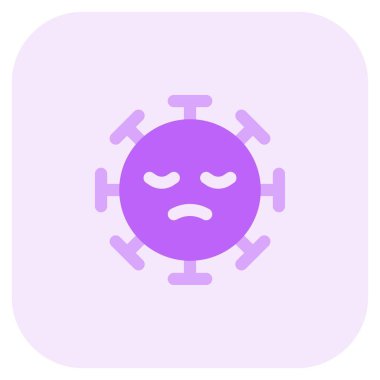 Suratı koronavirüs gibi olan hüzünlü bir ifade.