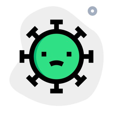 Koronavirüsün üzgün yüz ifadesine sahip Emoji.