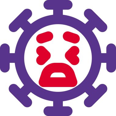 Koronavirüsün yüz ifadesiyle korkmuş emoji.