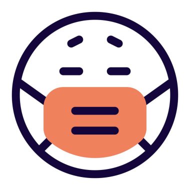 Maske takarken koronavirüs enfeksiyonuna bağlı hasta emoji