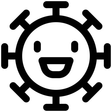 Koronavirüsün yüz tanımıyla gülümseyen emoji.