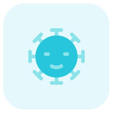 Kapalı gözlerle gülümseyen koronavirüsün yüz tanımı