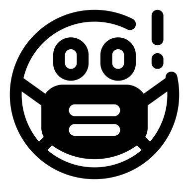 Maske takan açık gözlü, şaşırmış emoji.