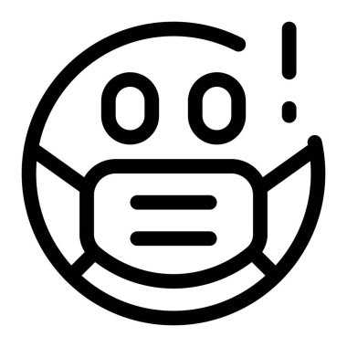 Maske takan açık gözlü, şaşırmış emoji.