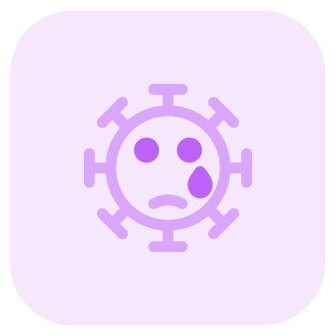 Ağlayan emoji. Koronavirüsün gözyaşları.