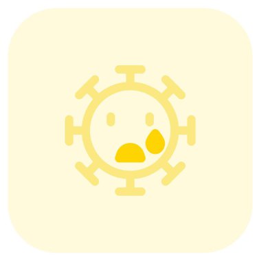 Koronavirüsün ağlayan yüz ifadesi.