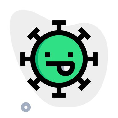 Dili dışarı çıkmış bir koronavirüs yapısının resimsel tanımı