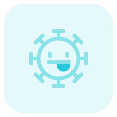 Dili dışarı çıkmış bir koronavirüs yapısının resimsel tanımı