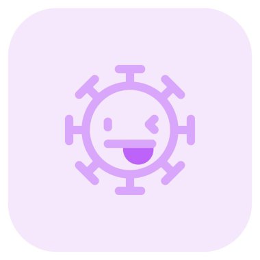 Sol göz kırpma ile dil dışarı Coronavirus yüz tanımı