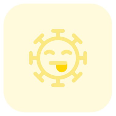 Komik koronavirüs dili yapılandırır.