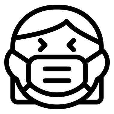 Bulaşıcı koronavirüsten korunmak için maske takan, kapalı gözlü, gülen kadın.