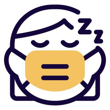 Olgun bir kadın uyurken maske takıyor.