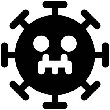 Fermuarlı ağız emojisi. Coronavirüs yüz tanımı.