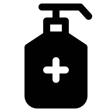 Koronavirüs temasından kaçınmak için dezenfekte pompası şişesi.