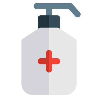 Koronavirüs temasından kaçınmak için dezenfekte pompası şişesi.