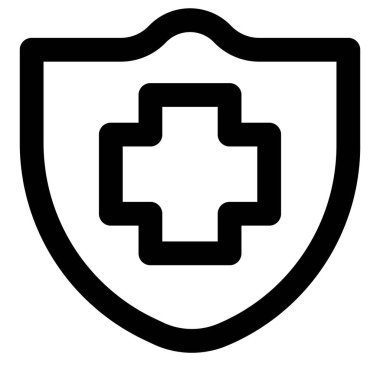 Virüsten ve diğer hastalıklardan korunmak için hastane kalkanı logosu
