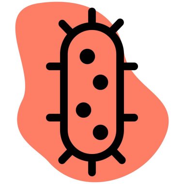 Etrafında rna telleri olan bir virüs gibi ince bir mikrobik madde.