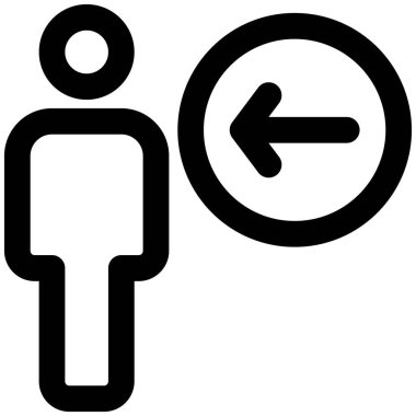 Sol yön ok göstergesine sahip bir çalışan