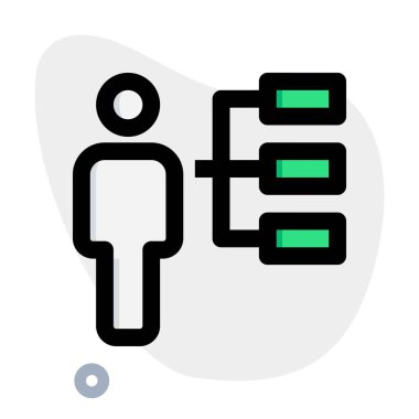 Çalışanların listesi olan bir organizasyonun hiyerarşi çizelgesi