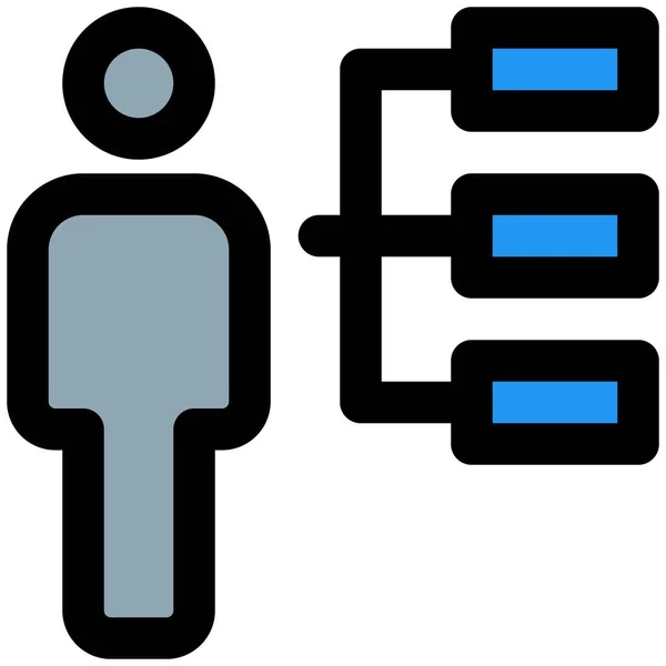 Hierarchiediagramm Einer Organisation Mit Mitarbeiterliste — Stockvektor