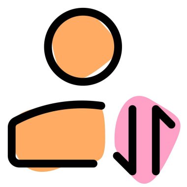 Veri aktarımı düzeni için yukarı ve aşağı ok yönüne sahip kullanıcı