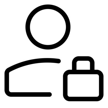 Beyaz arkaplanda izole edilmiş klasik bir kullanıcının profilini kilitlemek