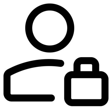 Beyaz arkaplanda izole edilmiş klasik bir kullanıcının profilini kilitlemek