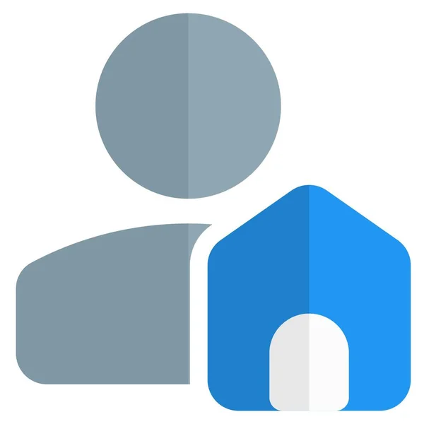 Користувач Домашнім Логотипом Ізольований Білому Тлі — стоковий вектор