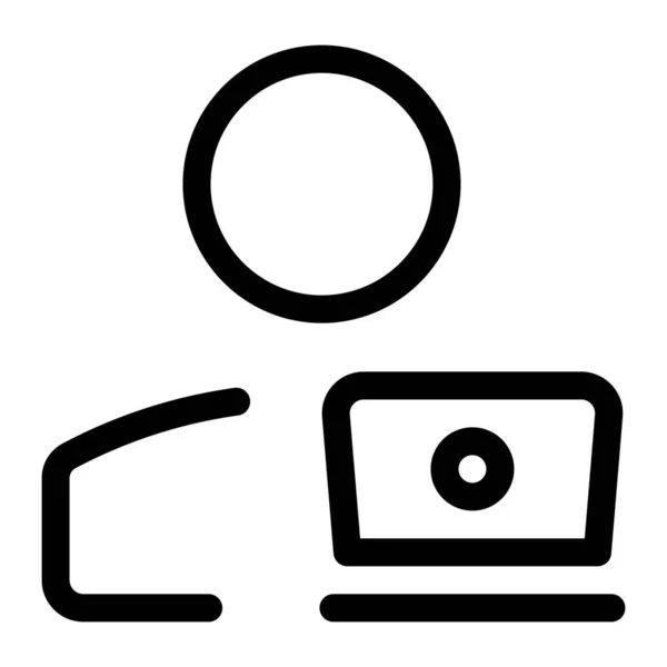 Usuário Programador Usando Laptop Para Trabalhar Online — Vetor de Stock