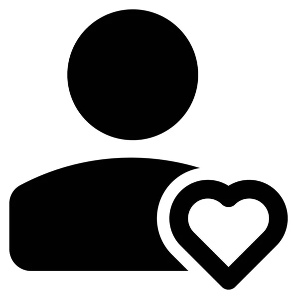 Bevorzugtes Klassisches User Profilbild Mit Herz Logo — Stockvektor
