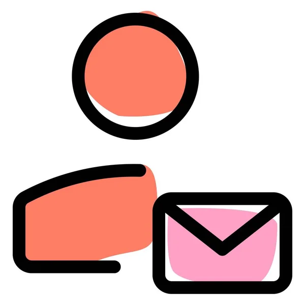 Mensagem Mail Usuário Recebido Online — Vetor de Stock