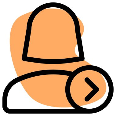 tek bir kadın kullanıcı doğru yönde ok düzenine sahip