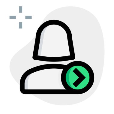 tek bir kadın kullanıcı doğru yönde ok düzenine sahip