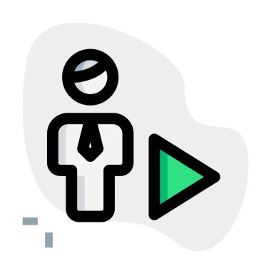 bir portalda işadamı tarafından çalınan tek bir müzik