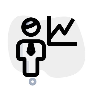 Satış grafiği olan işadamının çizelgesi