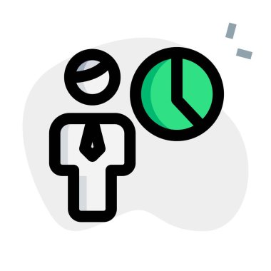 Satış pastası veri analizi beyaz arkaplanda izole edildi