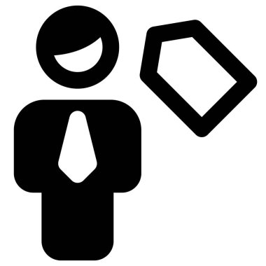 İş adamı için bir nesnenin fiyat etiketi