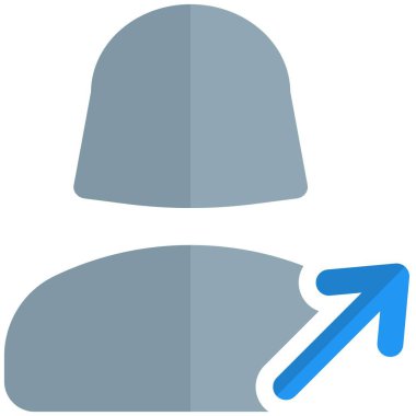 Kuzey doğu yönünde hareket eden ok