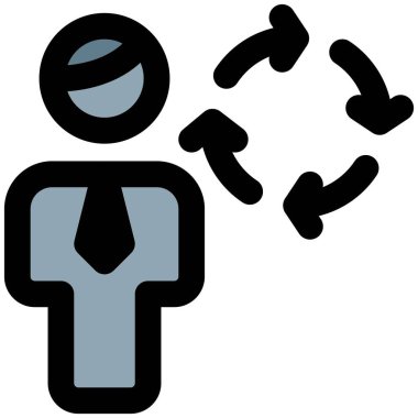 Yönetici için rutin vardiya Döngü okları ile çalışma süreci