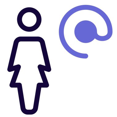 İş kadını iş için şirket e-posta adresini kullanıyor