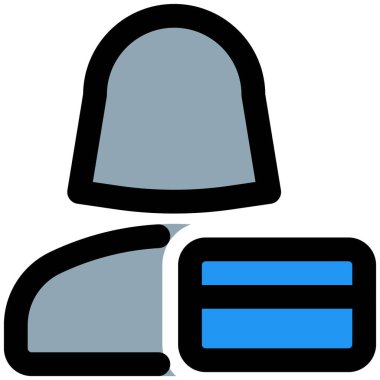 Kadın çevrimiçi alışverişler için kredi kartı kullanıyor.